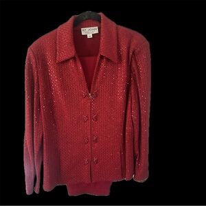 St. John Red Knit Blazer